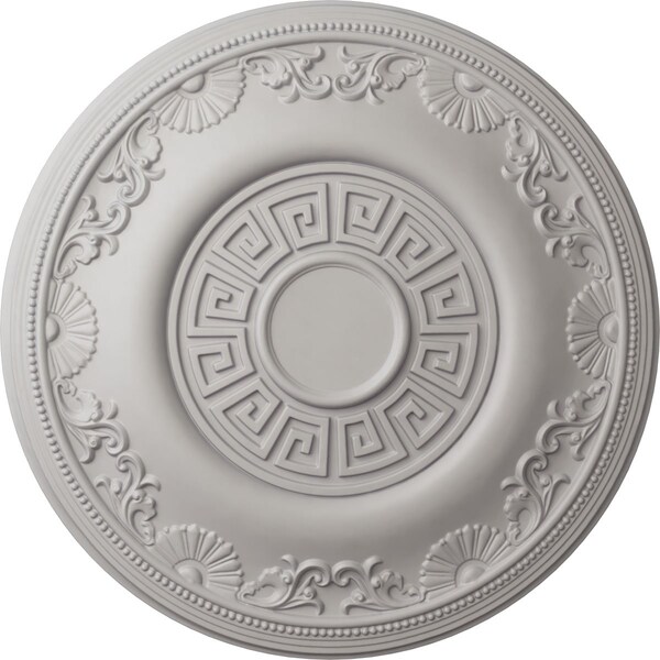 Ekena Millwork Nestor Ceiling Medallion (Fits Canopies up to 5"), Hnd-Painted Ultra Pure White, 25 7/8"OD x 2 1/4"P CM25NEUWF - main